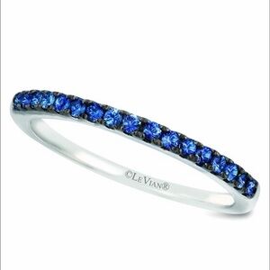 Le Vian 14K Vanilla Gold 1/3 ctw Natural Blueberry Sapphire Band Ring Sz 7 NWT
